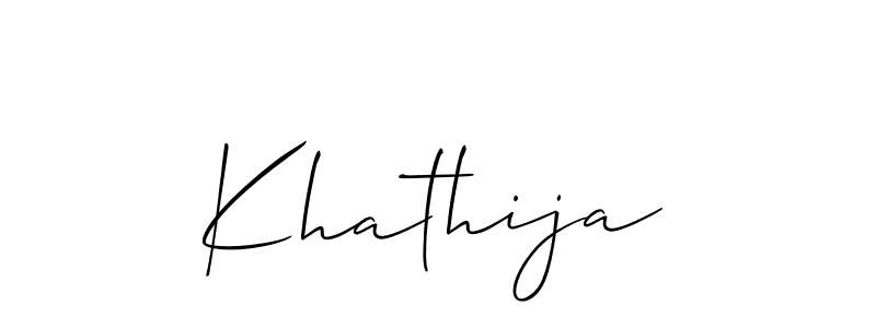 Also we have Khathija name is the best signature style. Create professional handwritten signature collection using Allison_Script autograph style. Khathija signature style 2 images and pictures png