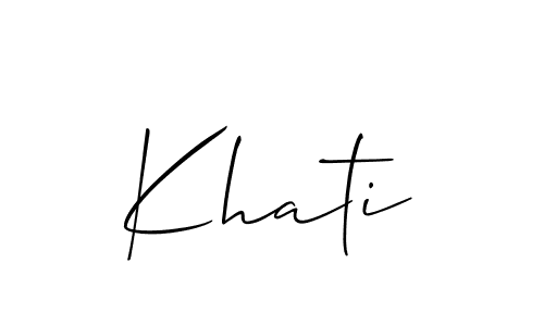 How to make Khati signature? Allison_Script is a professional autograph style. Create handwritten signature for Khati name. Khati signature style 2 images and pictures png