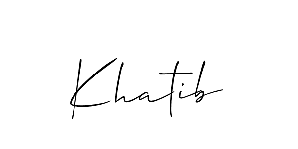 Make a beautiful signature design for name Khatib. With this signature (Allison_Script) style, you can create a handwritten signature for free. Khatib signature style 2 images and pictures png