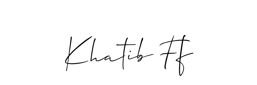 Make a beautiful signature design for name Khatib Ff. With this signature (Allison_Script) style, you can create a handwritten signature for free. Khatib Ff signature style 2 images and pictures png
