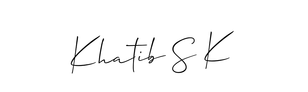 How to make Khatib S K name signature. Use Allison_Script style for creating short signs online. This is the latest handwritten sign. Khatib S K signature style 2 images and pictures png