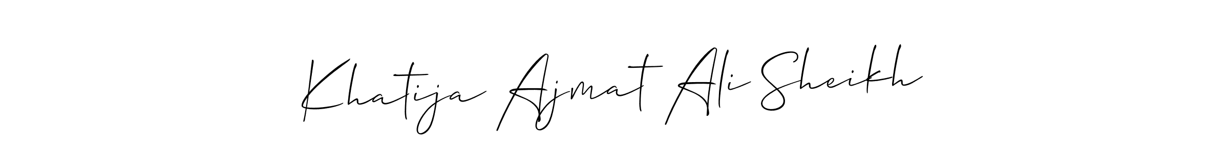 Make a beautiful signature design for name Khatija Ajmat Ali Sheikh. With this signature (Allison_Script) style, you can create a handwritten signature for free. Khatija Ajmat Ali Sheikh signature style 2 images and pictures png