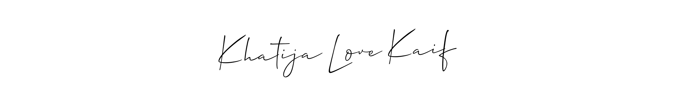 How to make Khatija Love Kaif ❤️ signature? Allison_Script is a professional autograph style. Create handwritten signature for Khatija Love Kaif ❤️ name. Khatija Love Kaif ❤️ signature style 2 images and pictures png