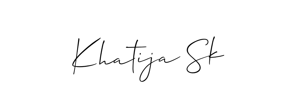 Allison_Script is a professional signature style that is perfect for those who want to add a touch of class to their signature. It is also a great choice for those who want to make their signature more unique. Get Khatija Sk name to fancy signature for free. Khatija Sk signature style 2 images and pictures png