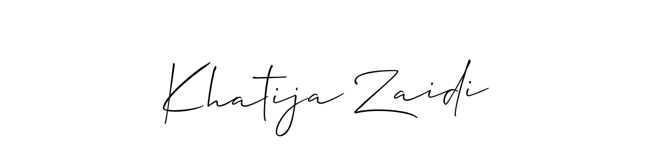 How to make Khatija Zaidi name signature. Use Allison_Script style for creating short signs online. This is the latest handwritten sign. Khatija Zaidi signature style 2 images and pictures png