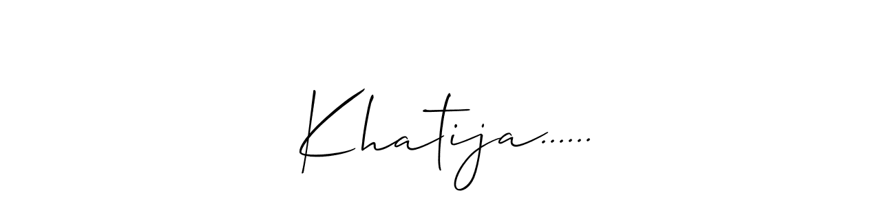 Use a signature maker to create a handwritten signature online. With this signature software, you can design (Allison_Script) your own signature for name Khatija....... Khatija...... signature style 2 images and pictures png