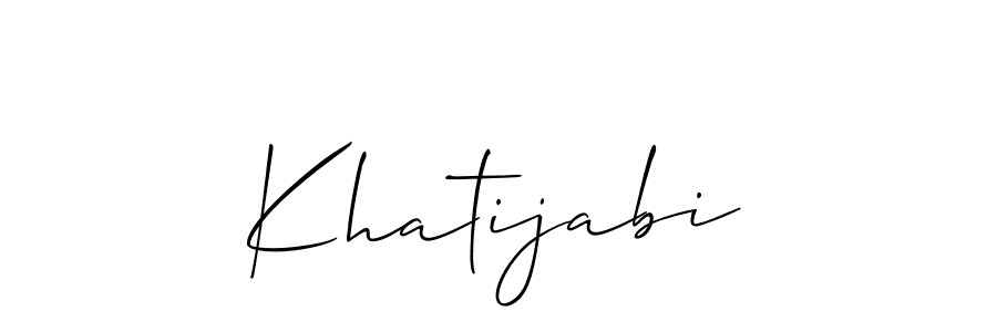 How to Draw Khatijabi signature style? Allison_Script is a latest design signature styles for name Khatijabi. Khatijabi signature style 2 images and pictures png