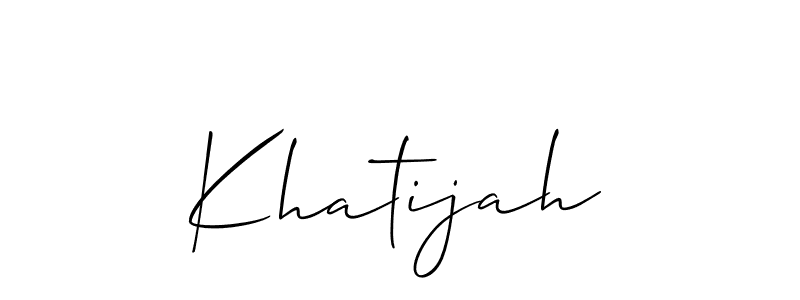Also we have Khatijah name is the best signature style. Create professional handwritten signature collection using Allison_Script autograph style. Khatijah signature style 2 images and pictures png