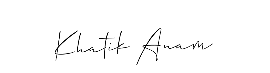 How to Draw Khatik Anam signature style? Allison_Script is a latest design signature styles for name Khatik Anam. Khatik Anam signature style 2 images and pictures png