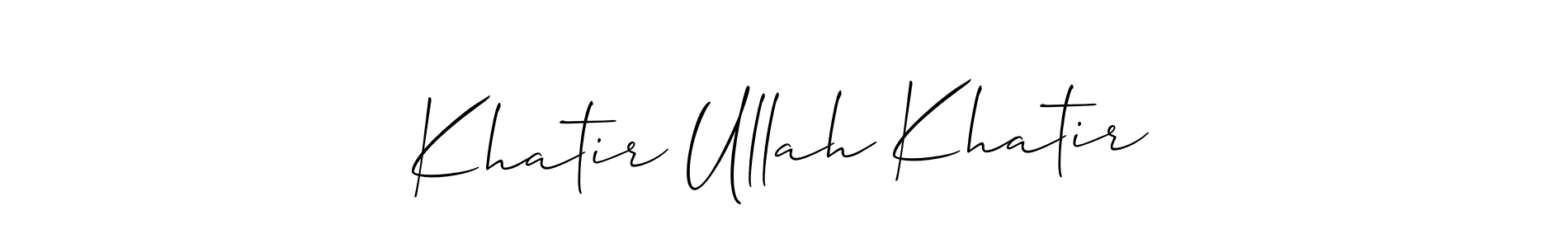 Make a short Khatir Ullah Khatir signature style. Manage your documents anywhere anytime using Allison_Script. Create and add eSignatures, submit forms, share and send files easily. Khatir Ullah Khatir signature style 2 images and pictures png