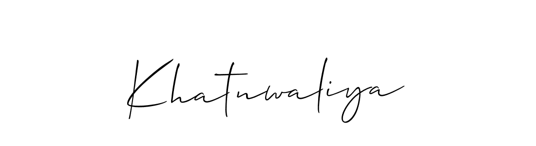 Make a beautiful signature design for name Khatnwaliya. With this signature (Allison_Script) style, you can create a handwritten signature for free. Khatnwaliya signature style 2 images and pictures png