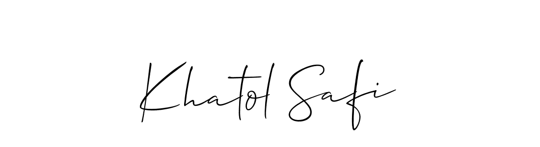 You should practise on your own different ways (Allison_Script) to write your name (Khatol Safi) in signature. don't let someone else do it for you. Khatol Safi signature style 2 images and pictures png