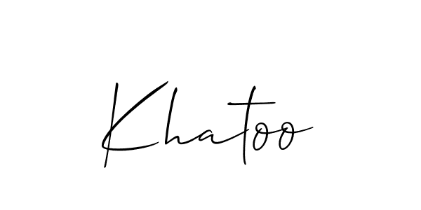 How to Draw Khatoo signature style? Allison_Script is a latest design signature styles for name Khatoo. Khatoo signature style 2 images and pictures png