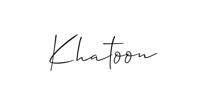 Allison_Script is a professional signature style that is perfect for those who want to add a touch of class to their signature. It is also a great choice for those who want to make their signature more unique. Get Khatoon name to fancy signature for free. Khatoon signature style 2 images and pictures png