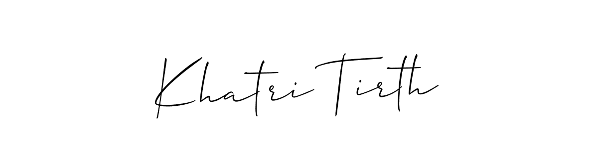 How to Draw Khatri Tirth signature style? Allison_Script is a latest design signature styles for name Khatri Tirth. Khatri Tirth signature style 2 images and pictures png