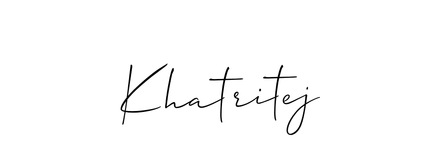 It looks lik you need a new signature style for name Khatritej. Design unique handwritten (Allison_Script) signature with our free signature maker in just a few clicks. Khatritej signature style 2 images and pictures png