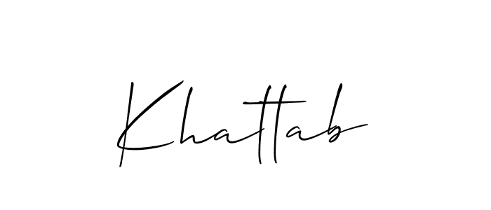 The best way (Allison_Script) to make a short signature is to pick only two or three words in your name. The name Khattab include a total of six letters. For converting this name. Khattab signature style 2 images and pictures png