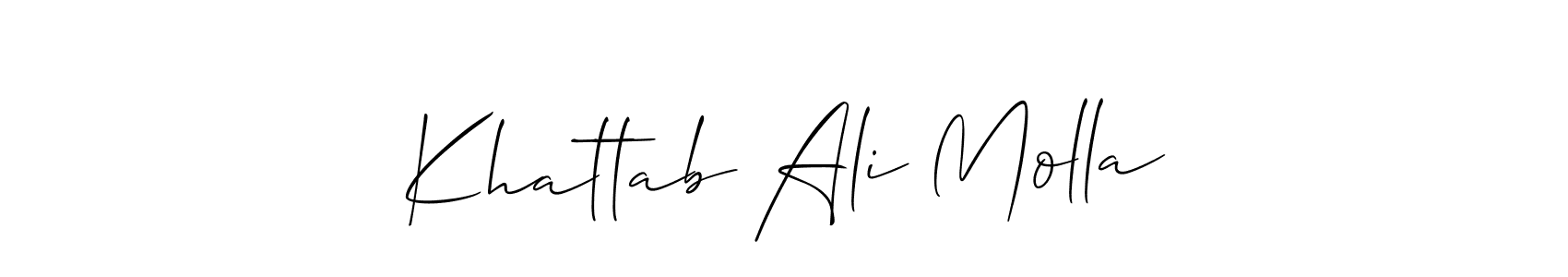 Khattab Ali Molla stylish signature style. Best Handwritten Sign (Allison_Script) for my name. Handwritten Signature Collection Ideas for my name Khattab Ali Molla. Khattab Ali Molla signature style 2 images and pictures png
