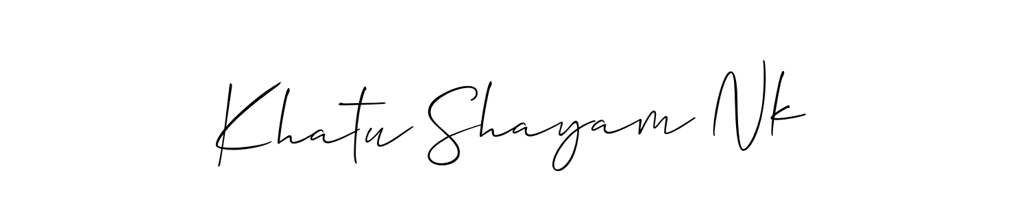 This is the best signature style for the Khatu Shayam Nk name. Also you like these signature font (Allison_Script). Mix name signature. Khatu Shayam Nk signature style 2 images and pictures png