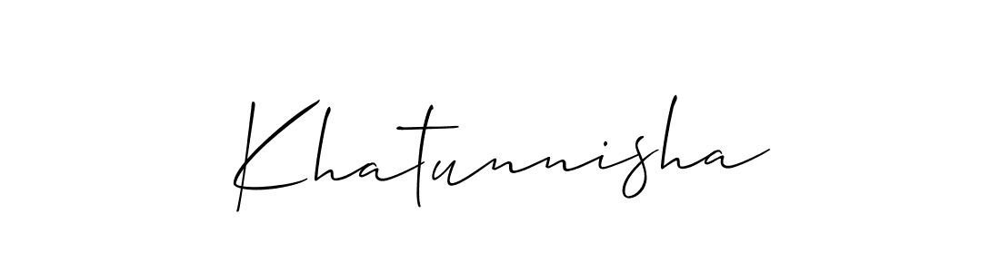 Create a beautiful signature design for name Khatunnisha. With this signature (Allison_Script) fonts, you can make a handwritten signature for free. Khatunnisha signature style 2 images and pictures png