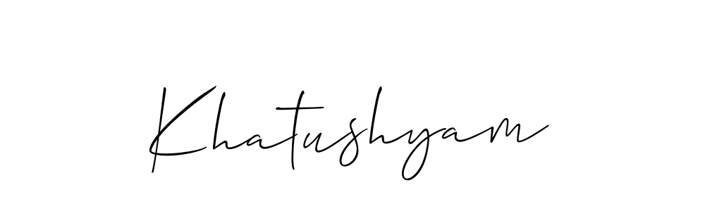 Create a beautiful signature design for name Khatushyam. With this signature (Allison_Script) fonts, you can make a handwritten signature for free. Khatushyam signature style 2 images and pictures png