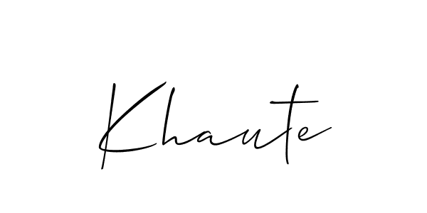 if you are searching for the best signature style for your name Khaute. so please give up your signature search. here we have designed multiple signature styles  using Allison_Script. Khaute signature style 2 images and pictures png