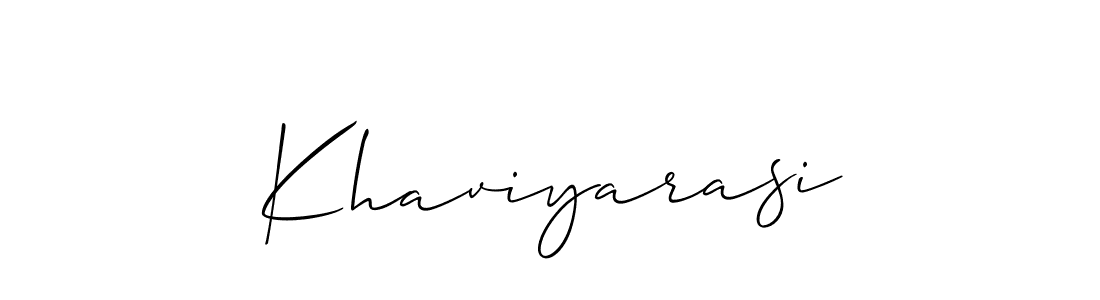 How to make Khaviyarasi name signature. Use Allison_Script style for creating short signs online. This is the latest handwritten sign. Khaviyarasi signature style 2 images and pictures png