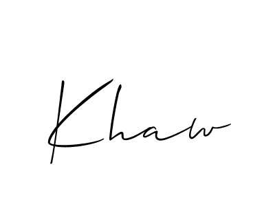 if you are searching for the best signature style for your name Khaw. so please give up your signature search. here we have designed multiple signature styles  using Allison_Script. Khaw signature style 2 images and pictures png