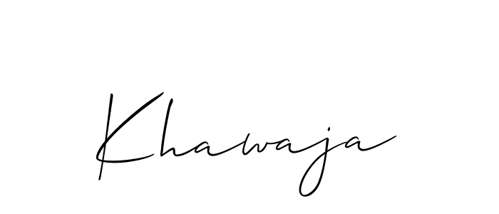 Create a beautiful signature design for name Khawaja. With this signature (Allison_Script) fonts, you can make a handwritten signature for free. Khawaja signature style 2 images and pictures png