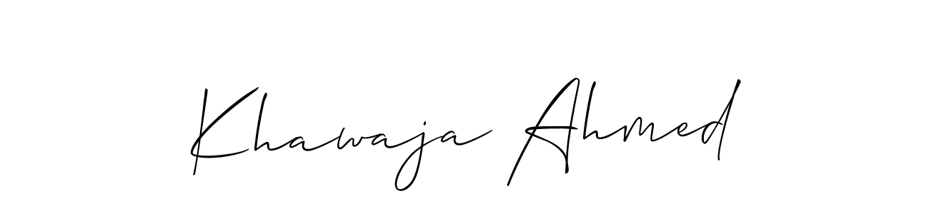 Create a beautiful signature design for name Khawaja Ahmed. With this signature (Allison_Script) fonts, you can make a handwritten signature for free. Khawaja Ahmed signature style 2 images and pictures png