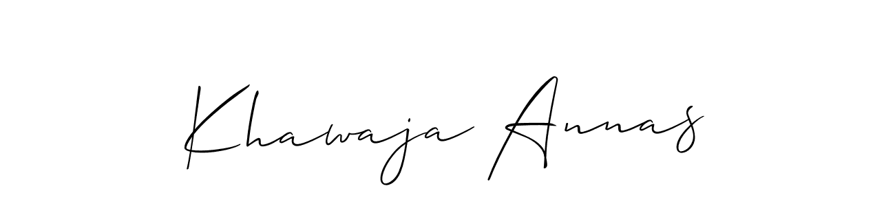 How to Draw Khawaja Annas signature style? Allison_Script is a latest design signature styles for name Khawaja Annas. Khawaja Annas signature style 2 images and pictures png