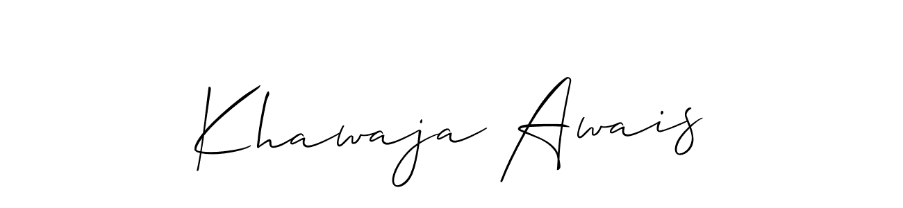 The best way (Allison_Script) to make a short signature is to pick only two or three words in your name. The name Khawaja Awais include a total of six letters. For converting this name. Khawaja Awais signature style 2 images and pictures png