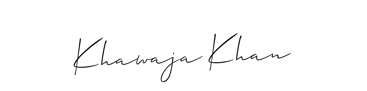 Create a beautiful signature design for name Khawaja Khan. With this signature (Allison_Script) fonts, you can make a handwritten signature for free. Khawaja Khan signature style 2 images and pictures png