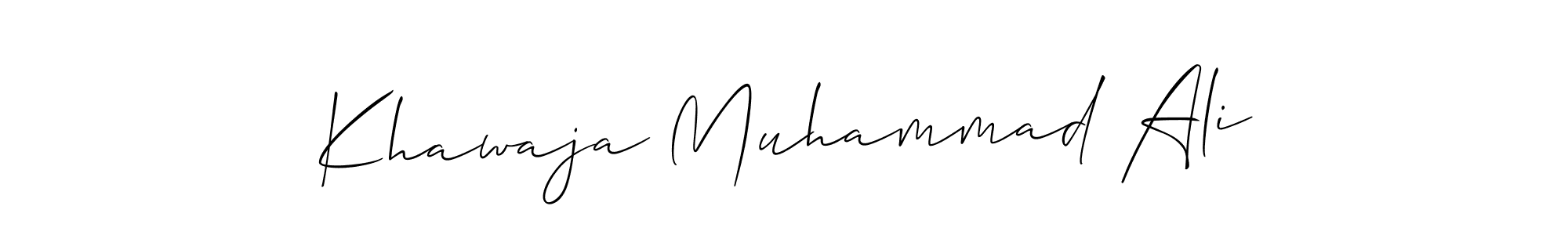 Also we have Khawaja Muhammad Ali name is the best signature style. Create professional handwritten signature collection using Allison_Script autograph style. Khawaja Muhammad Ali signature style 2 images and pictures png