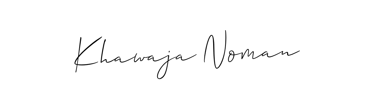 Create a beautiful signature design for name Khawaja Noman. With this signature (Allison_Script) fonts, you can make a handwritten signature for free. Khawaja Noman signature style 2 images and pictures png