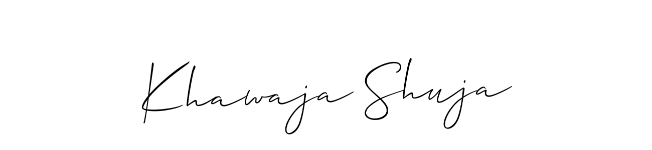 The best way (Allison_Script) to make a short signature is to pick only two or three words in your name. The name Khawaja Shuja include a total of six letters. For converting this name. Khawaja Shuja signature style 2 images and pictures png