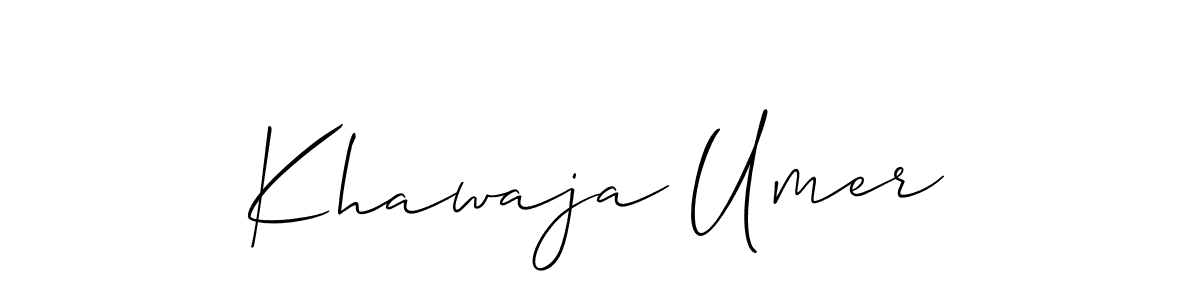 The best way (Allison_Script) to make a short signature is to pick only two or three words in your name. The name Khawaja Umer include a total of six letters. For converting this name. Khawaja Umer signature style 2 images and pictures png