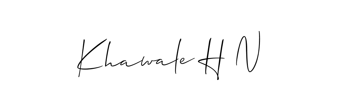 How to Draw Khawale H N signature style? Allison_Script is a latest design signature styles for name Khawale H N. Khawale H N signature style 2 images and pictures png