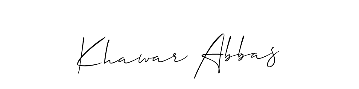 Also we have Khawar Abbas name is the best signature style. Create professional handwritten signature collection using Allison_Script autograph style. Khawar Abbas signature style 2 images and pictures png