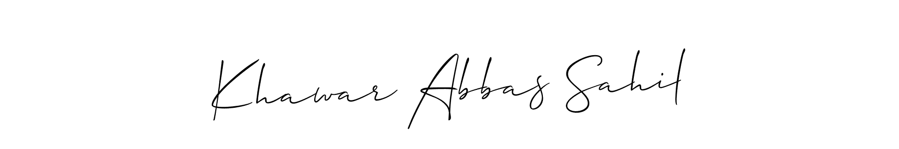 Also we have Khawar Abbas Sahil name is the best signature style. Create professional handwritten signature collection using Allison_Script autograph style. Khawar Abbas Sahil signature style 2 images and pictures png