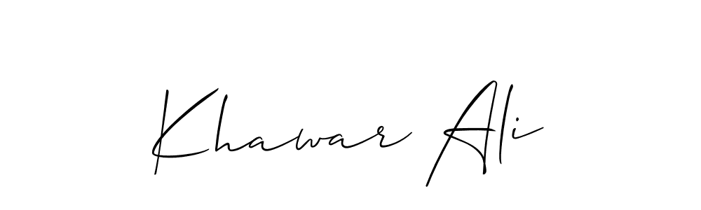 Design your own signature with our free online signature maker. With this signature software, you can create a handwritten (Allison_Script) signature for name Khawar Ali. Khawar Ali signature style 2 images and pictures png