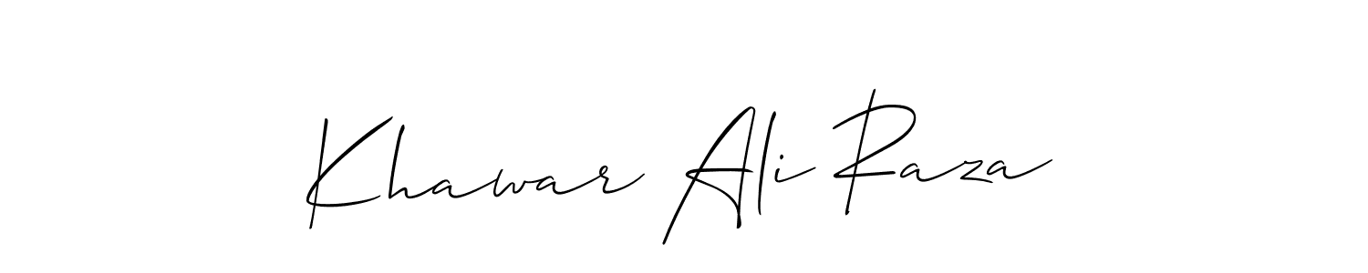 How to make Khawar Ali Raza signature? Allison_Script is a professional autograph style. Create handwritten signature for Khawar Ali Raza name. Khawar Ali Raza signature style 2 images and pictures png