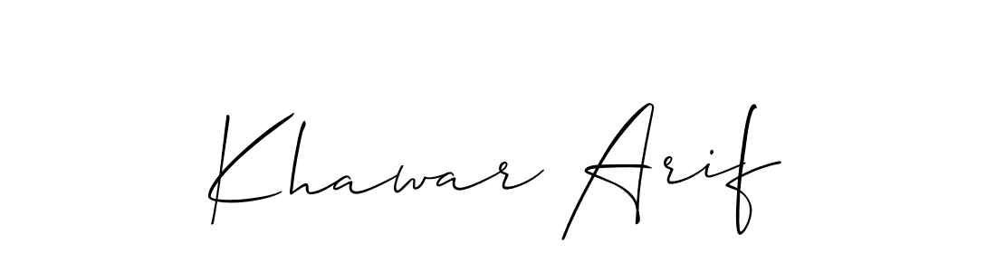 How to Draw Khawar Arif signature style? Allison_Script is a latest design signature styles for name Khawar Arif. Khawar Arif signature style 2 images and pictures png