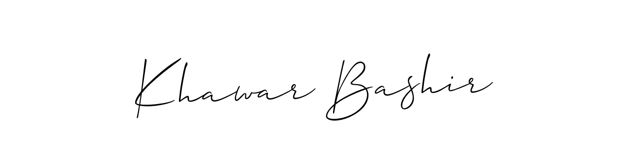 Khawar Bashir stylish signature style. Best Handwritten Sign (Allison_Script) for my name. Handwritten Signature Collection Ideas for my name Khawar Bashir. Khawar Bashir signature style 2 images and pictures png