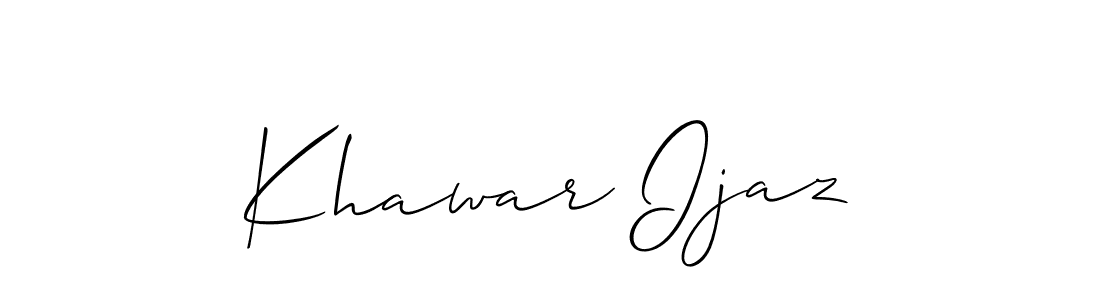 How to Draw Khawar Ijaz signature style? Allison_Script is a latest design signature styles for name Khawar Ijaz. Khawar Ijaz signature style 2 images and pictures png