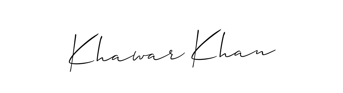 How to make Khawar Khan signature? Allison_Script is a professional autograph style. Create handwritten signature for Khawar Khan name. Khawar Khan signature style 2 images and pictures png