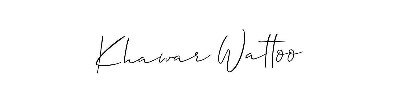 This is the best signature style for the Khawar Wattoo name. Also you like these signature font (Allison_Script). Mix name signature. Khawar Wattoo signature style 2 images and pictures png