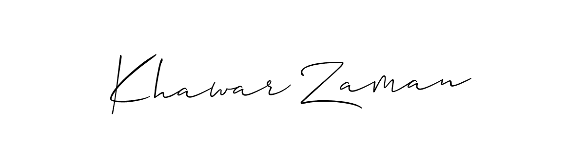 Use a signature maker to create a handwritten signature online. With this signature software, you can design (Allison_Script) your own signature for name Khawar Zaman. Khawar Zaman signature style 2 images and pictures png