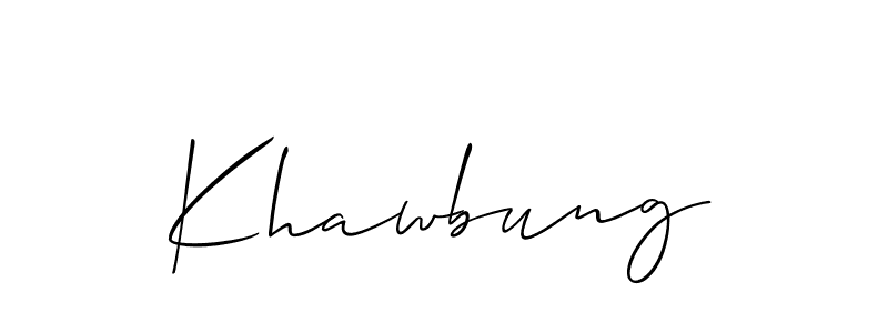 Create a beautiful signature design for name Khawbung. With this signature (Allison_Script) fonts, you can make a handwritten signature for free. Khawbung signature style 2 images and pictures png