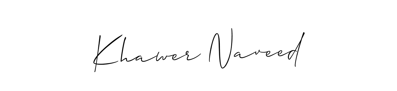 Similarly Allison_Script is the best handwritten signature design. Signature creator online .You can use it as an online autograph creator for name Khawer Naveed. Khawer Naveed signature style 2 images and pictures png